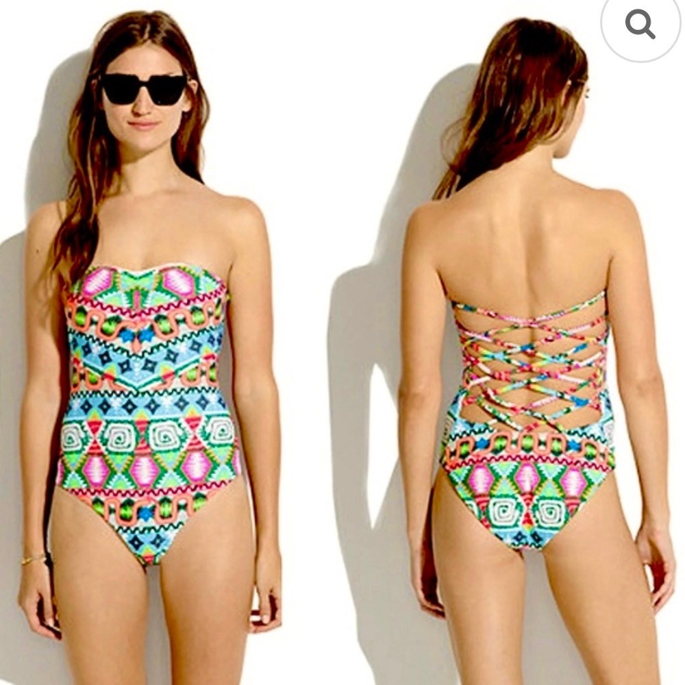 Mara Hoffman Astrodreamer Basket-Weave One Piece Swimsuit Size S‎